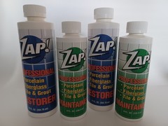 ZAP Professional Restorer/Maintainer Porcelain-Tile/Grout-Fiberglass 4) 8/12 Oz