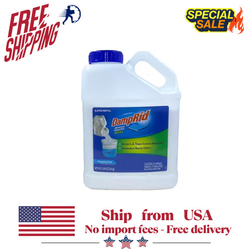 NEW Super Refill DampRid 7.5 lbs. Moisture Absorber Fragrance Free Remove Odors