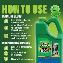Green Gobbler 1 Gal Main Line Opener Drain Cleaner Toilet Tub Sink Shower