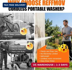 Cordless Portable Washer, 6000mAh Battery Operated Washer with 6-in-1 Nozzle, Ha