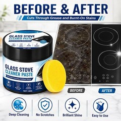 Glass Stove Cleaner Paste with Sponge, Electric Stove Top Cleaner