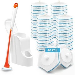 Disposable Toilet Brush 40 Refills Cleaning Kit Easy Use Multi Surface Cleaner