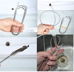 2 Pack 60 Inch Long Flexible Tube Cleaning Brush, Stainless Steel and Nylon B…