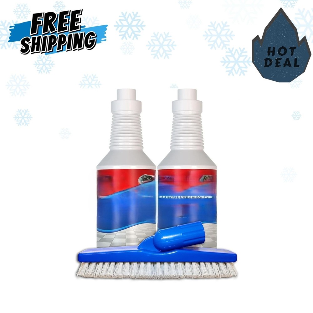 Grout Cleaner 2 Pack with Stand-Up Brush Attachment Stain Remover 32 oz