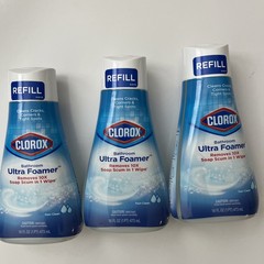 Clorox Bathroom Ultra Foamer, Cleaner Spray Refill, Rain Clean, 16oz Lot Of 3
