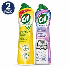 Cif Cleanboost Cream Cleaner Bundle Lemon + Aurora Blooms 2 Pack