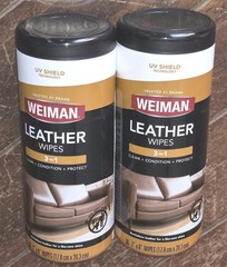 Lot of 2 Weiman LEATHER 3-in-1 Wipes ☆30 – 7″ x 8″ Wipes Per Package☆