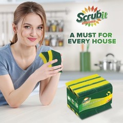 6 Pack) Heavy Duty Scrub Sponges by – Kitchen Dish, Sink and Bathroom Cleaning