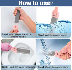 10 Pack Pumice Stone Scouring Sticks with 2 Universal Handles, Grey Pumice Stone