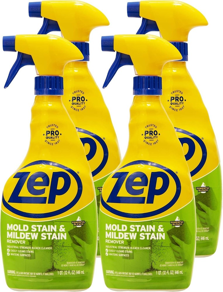 Zep Mold Stain and Mildew Stain Remover – 32 oz (Pack of 4) ZUMILDEW32 – Profess