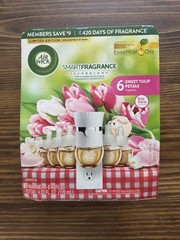 AIR WICK SCENTED OIL SWEET TULIP SCENT, PLUG-IN, (6-0.67 oz REFILLS & 1 WARMER)