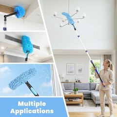 20ft High Reach Extendable Duster Kit with 5-12ft Extension Pole – Ceiling Fa…