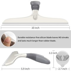 Silicone Squeegee Streak Free Window Shower Car Cleaner Tool W/ Suction Hook New