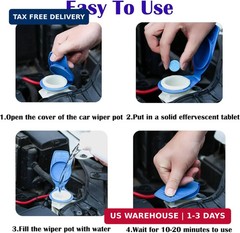 100 Pcs Windshield Washer Fluid Tablets – Solid Concentrated Glass Cleaner for C