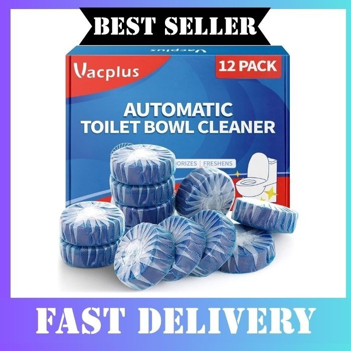 Vacplus Toilet Bowl Cleaner Tablets 12 Pack Automatic Tank Cleaner Deodorizer