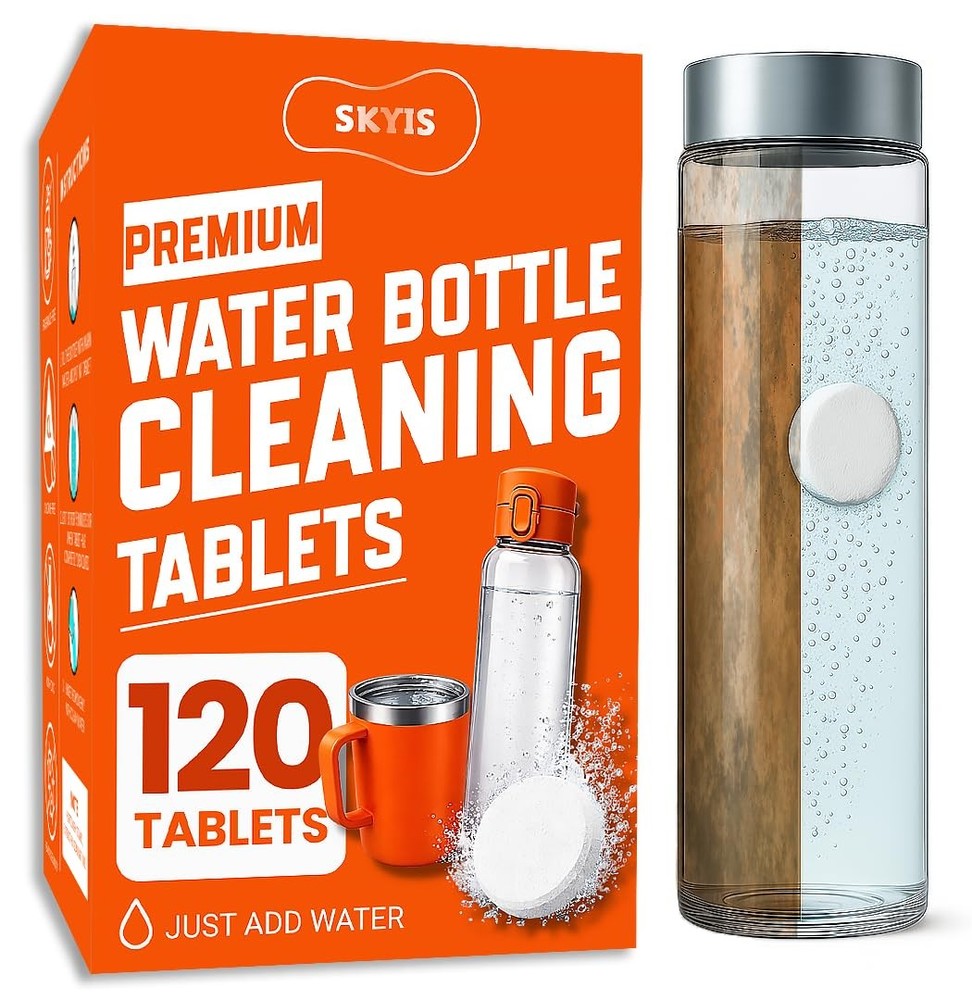 Water Bottle Cleaning 120 Pack – Removes Odor and Stains No Scrub Bottle Clea…