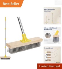 60″ Stainless Steel Deck Brush – Heavy Duty Scrubber for Tough Outdoor Cleaning