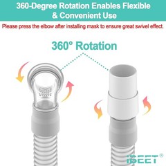 Upgrade Your CPAP Comfort: Swift FX Short Tube & Swivel Set – 18.5 Inches Long