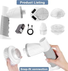 Electric Spin Scrubber, Electric Cleaning Brush Bathroom Shower Scrubbing Cle…