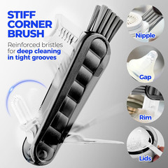 Holikme 6 Pack Bottle Brush Set, 14″ Long Handle Stainless Steel Bottle Cleaner