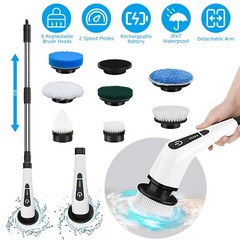 Electric Scrubtastic Cordless Spin Scrubber 8 Head Car Cleaning Mop Rechargeable