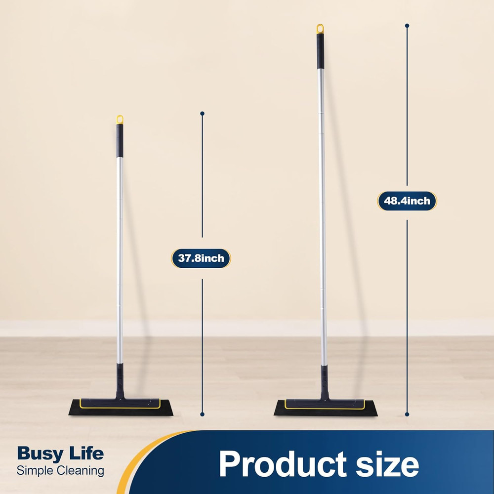 Floor Squeegee Broom EVA Foam Blade Aluminum Pole for Shower Bathroom Kitchen…