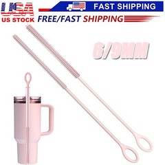 Silicone Straw Cleaner Brush, Reusable, Extra Long for Cleaning Tumbler, Handle