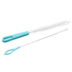 2Pcs Reusable Plastic Tube Cleaning Brushes Sky Blue Straw Cleaner Set