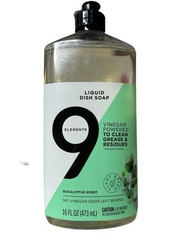 9 Elements Liquid Dish Soap – Eucalyptus Scent 16 oz DENTED