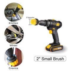 3 PCS Drill Brush Set Power Scrubber Attachments Car Carpet Tile Grout Cleaning