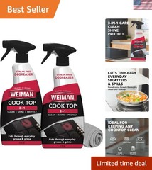 2-Pack Cooktop Cleaning Spray & Microfiber Cloth – Cooktop & Oven Cleaner for…