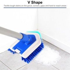 Bathroom Scrubber with Extendable Long Handle 50” -3-in-1 Tub and Tile Clean…