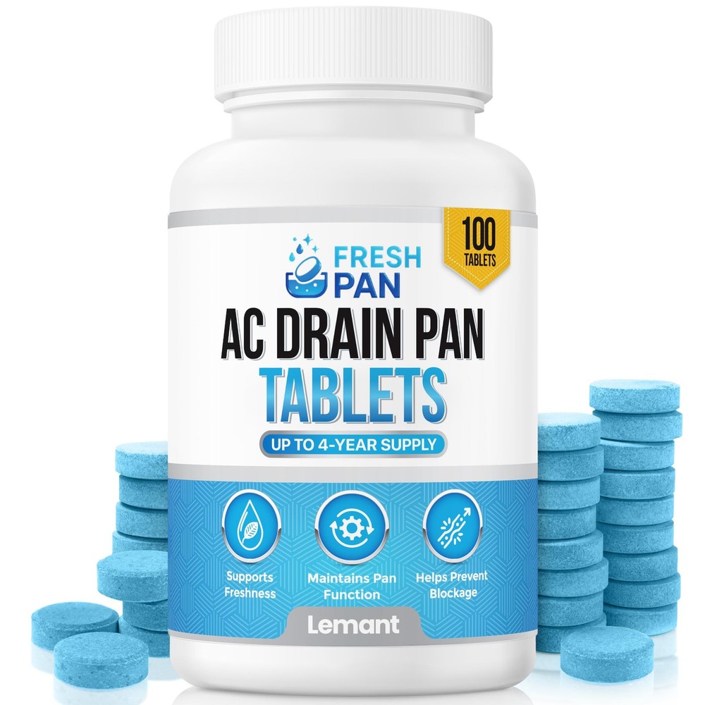 FreshPan AC Drain Pan Tablets (100 Count) | 4 Year Supply of Slow Release AC Con