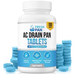 FreshPan AC Drain Pan Tablets (100 Count) | 4 Year Supply of Slow Release AC Con