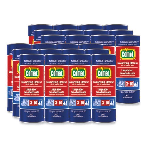 Comet Deodorizing Cleanser with Bleach, Powder, 21 oz Canister, 24/Carton