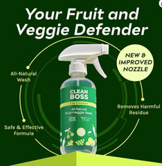 #JOY CleanBoss Eat Cleaner Fruit & Veggie Natural Wash & Preserver 12 oz, 2 Pack