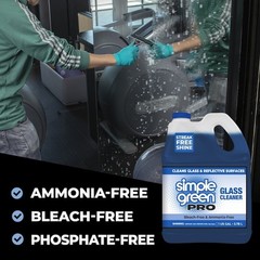 Simple Green 1110100401128 Liquid Glass Cleaner, Blue, Unscented, Jug