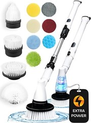 Cepillo Eléctrico Giratorio Inalámbrico – Cepillo de Baño con 11 Cabezales Reemp