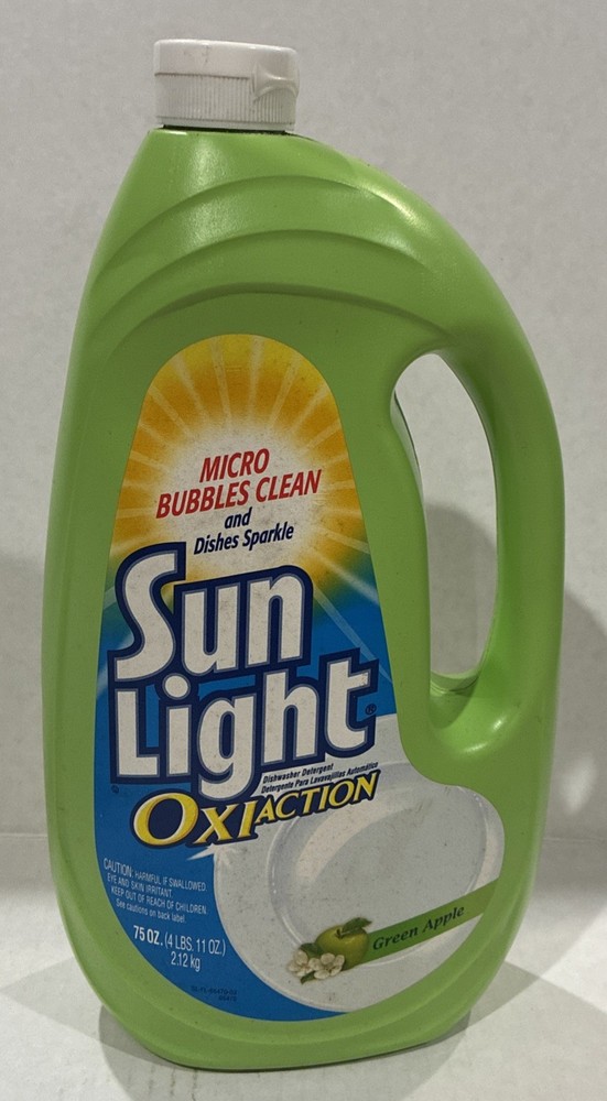 Sunlight sun light Dishwasher Detergent Liquid Green Apple scent 75 oz Rare