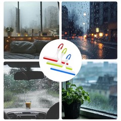3 Pack Shower Squeegee Silicone Blade Window Cleaner Tool for Car Bathroom