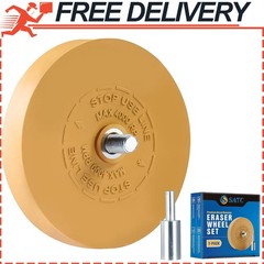 Decal Eraser Wheel Pin Stripe Remover Black Rubber Wheel w/ Adapter & Drill