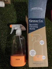 Grove Co Reusable Cleaning Glass Spray Bottle Silicone Sleeve Bright Orange NEW