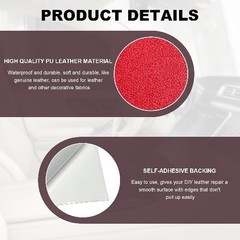 2 PCS Leather Repair Patch Tape, 4x 8 Inch PU Vinyl Repair Patches Color: Red