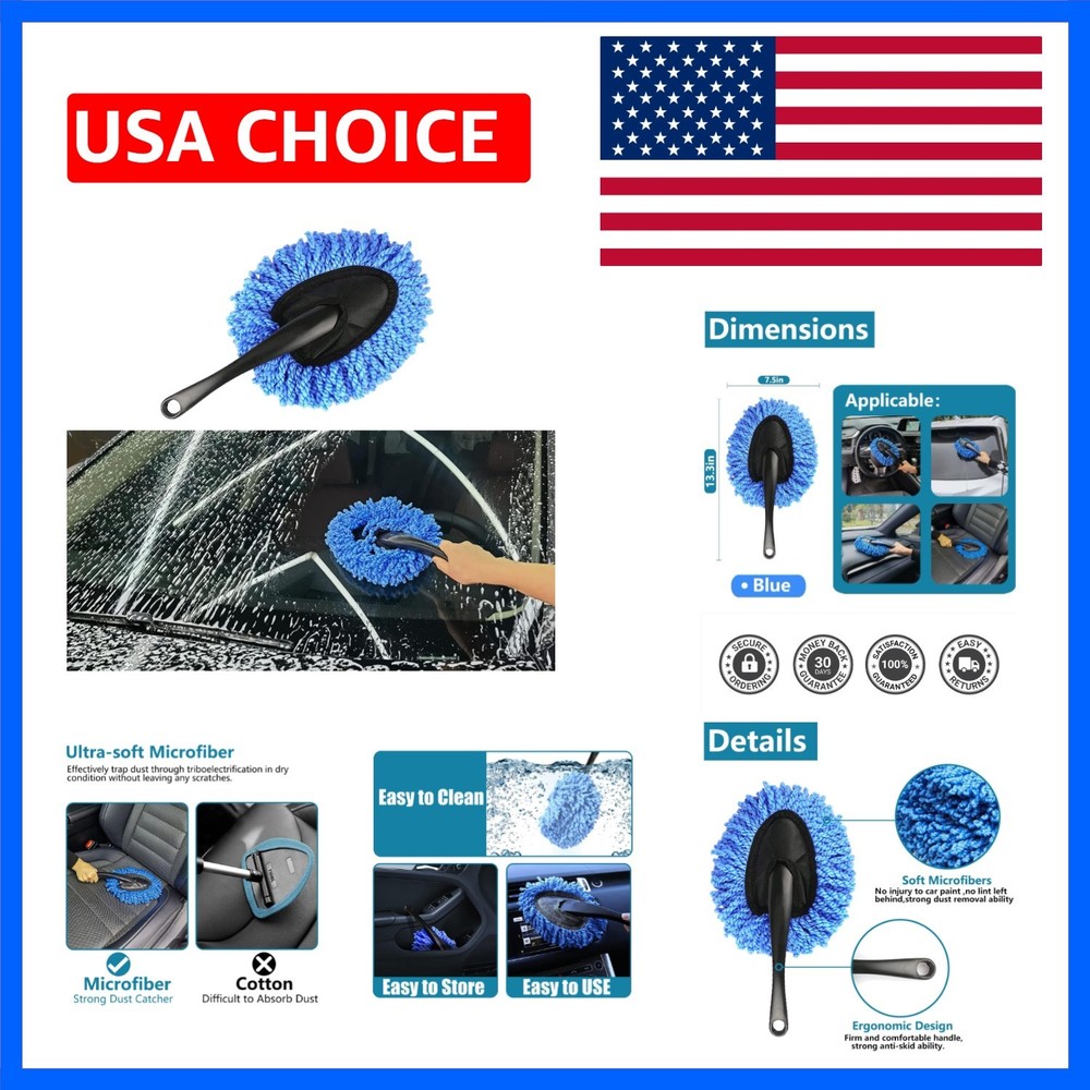 1 PC Super Soft Microfiber Car Duster Brush, Auto Dashboard Exterior & Inter…