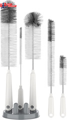 5 Pack Bottle Brush Cleaning Set with Storage Holder, Cleaning Brushes for Long