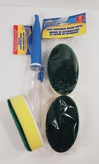 Scrub Buddies Liquid Dispensing Sponge Brush Soft Grip BONUS 2 Scrub Sponge Pads