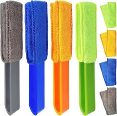 4 Pack Microfiber Blinds Duster, 4 Removable and Washable Sleeves, Cleaner for W