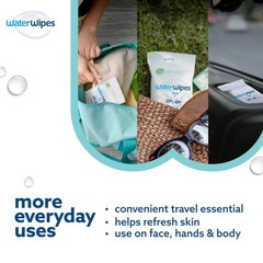 3-in-1 Hypoallergenic Disposable Wipes – 99.9% Water, Travel Size Pack of 10