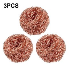 3 Pack Set Copper Metal Wire Sponge Balls For Iron Tip Nozzle And Slag Removal