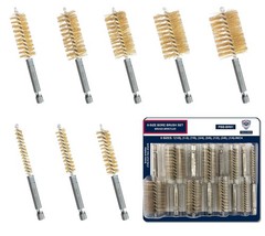8-Size Bore Brush Set, Brass / Copper Wire Brush for Power Drill, Drill Brush…